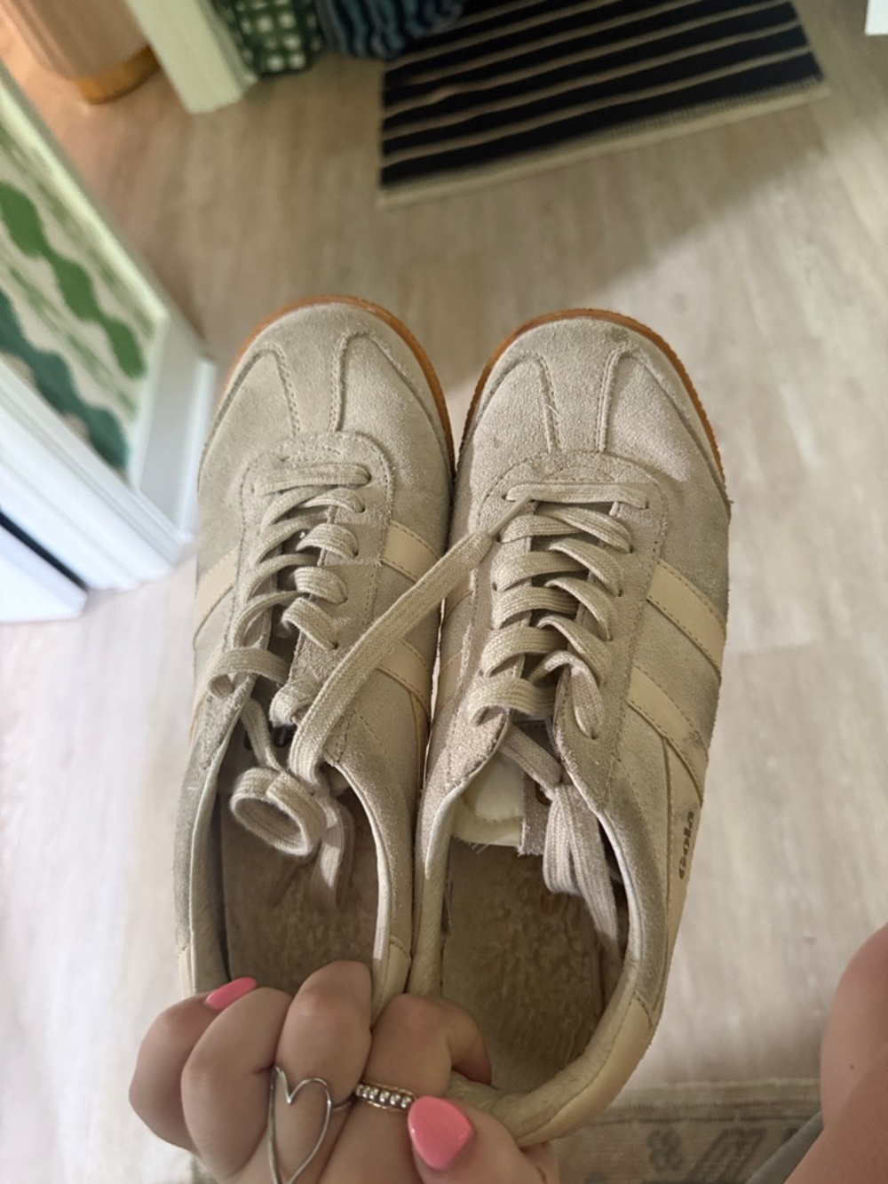 Gola Beige Suede Classic Sneakers with Gum Sole